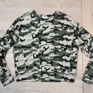 Michael Stars Camouflage Long Sleeve Top